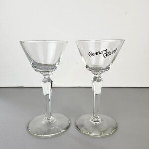Vintage Century House Stemmed Glasses - Set of 2